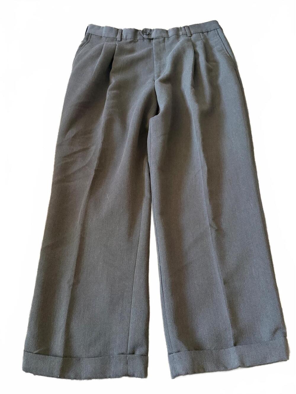Chaps Ralph Lauren Men’s 38x32 Gray Pleated Dress Pants Classic Fit Trousers